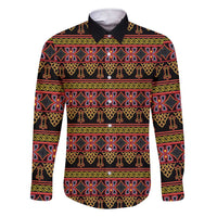 Cameroon Traditional Toghu Pattern Family Matching Short Sleeve Bodycon Dress and Hawaiian Shirt
