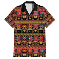 Cameroon Traditional Toghu Pattern Family Matching Summer Maxi Dress and Hawaiian Shirt
