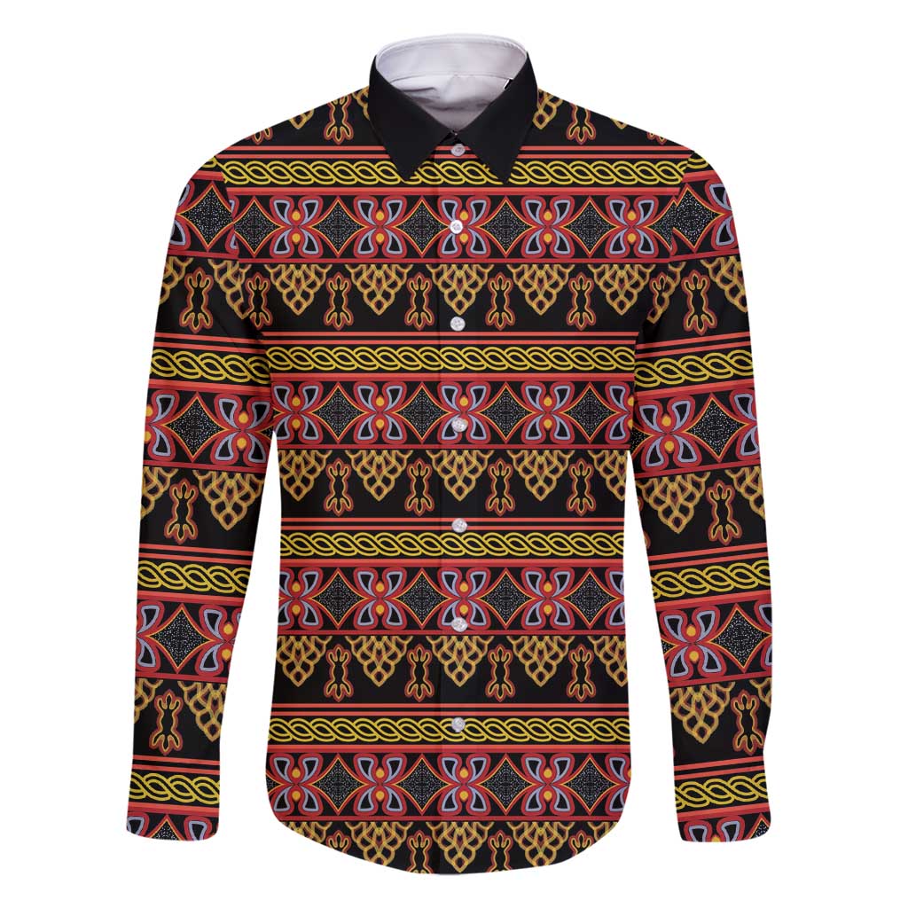 Cameroon Traditional Toghu Pattern Family Matching Summer Maxi Dress and Hawaiian Shirt