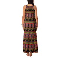 Cameroon Traditional Toghu Pattern Family Matching Tank Maxi Dress and Hawaiian Shirt