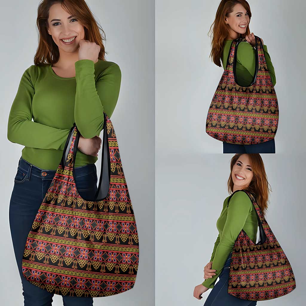 Cameroon Traditional Toghu Pattern Grocery Bag