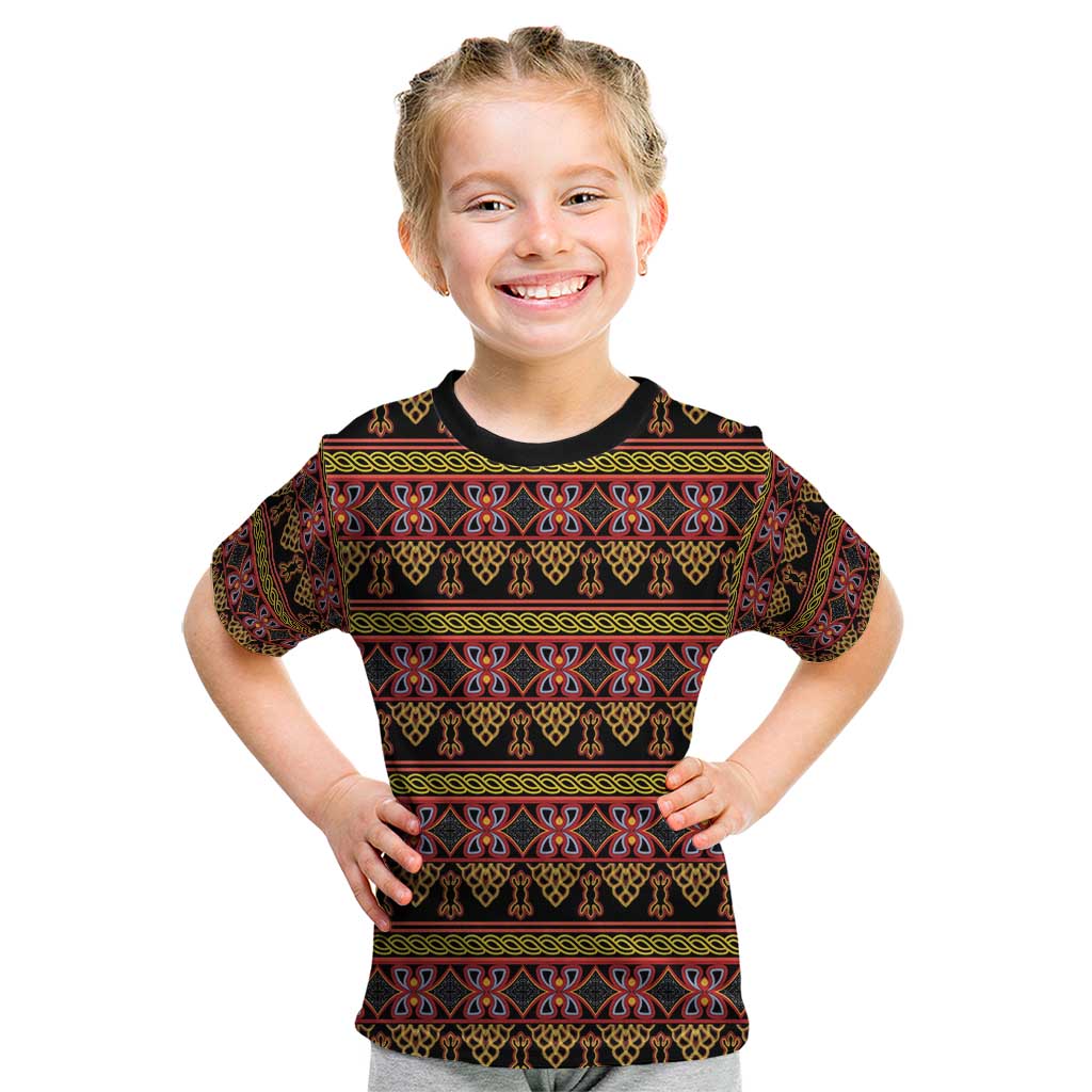 Cameroon Traditional Toghu Pattern Kid T Shirt