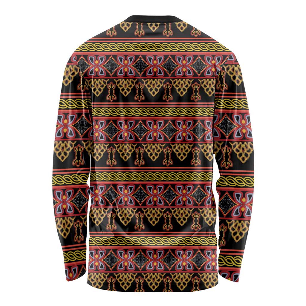 Cameroon Traditional Toghu Pattern Long Sleeve Shirt