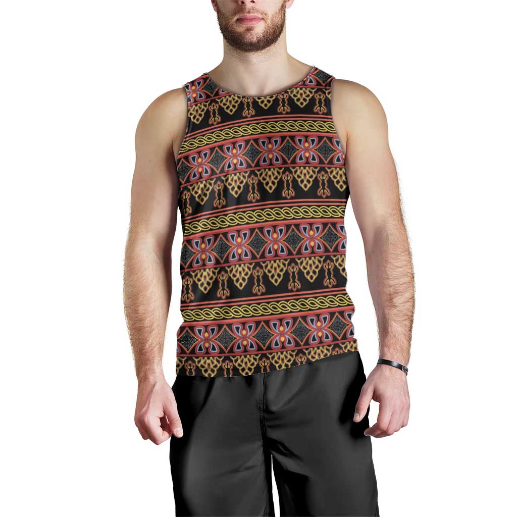 Cameroon Traditional Toghu Pattern Men Tank Top
