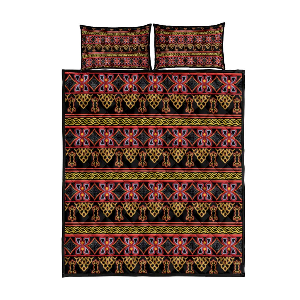 Cameroon Traditional Toghu Pattern Quilt Bed Set