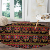 Cameroon Traditional Toghu Pattern Round Carpet