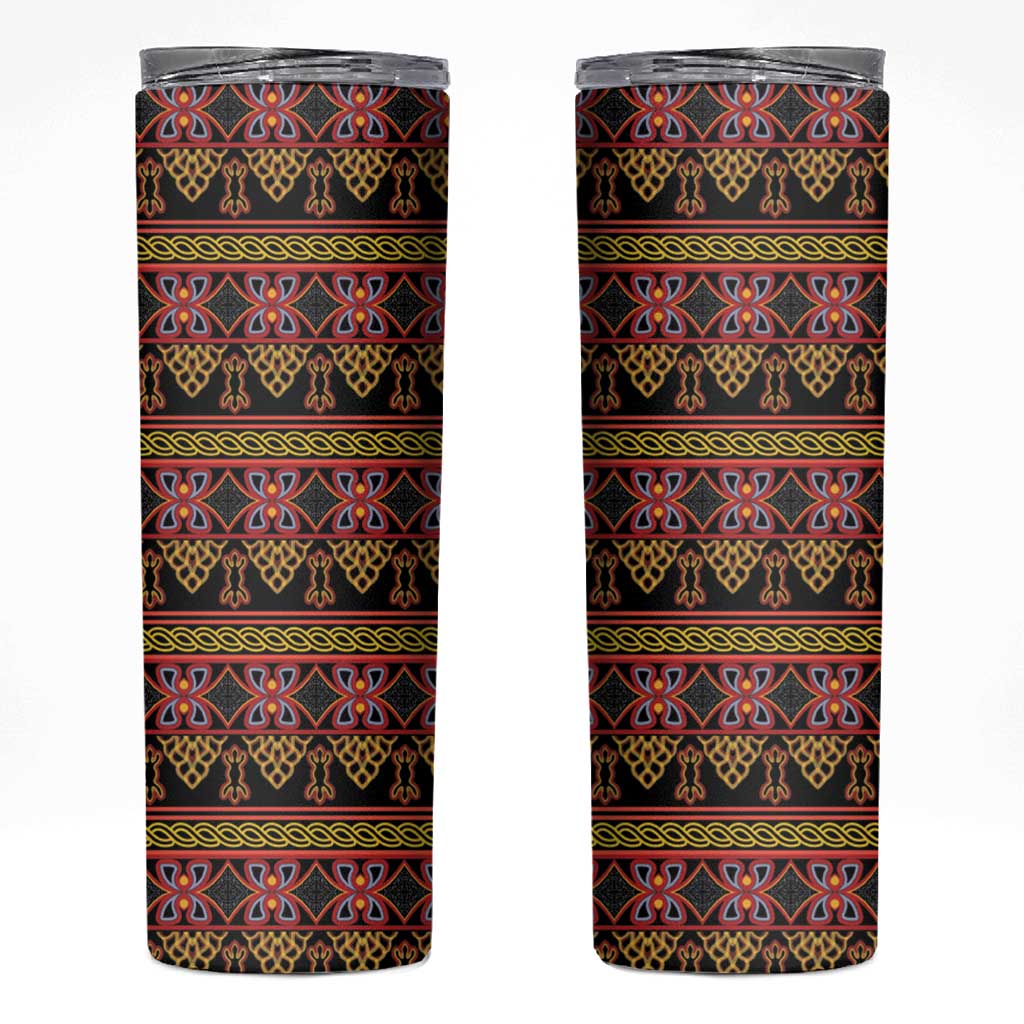 Cameroon Traditional Toghu Pattern Skinny Tumbler