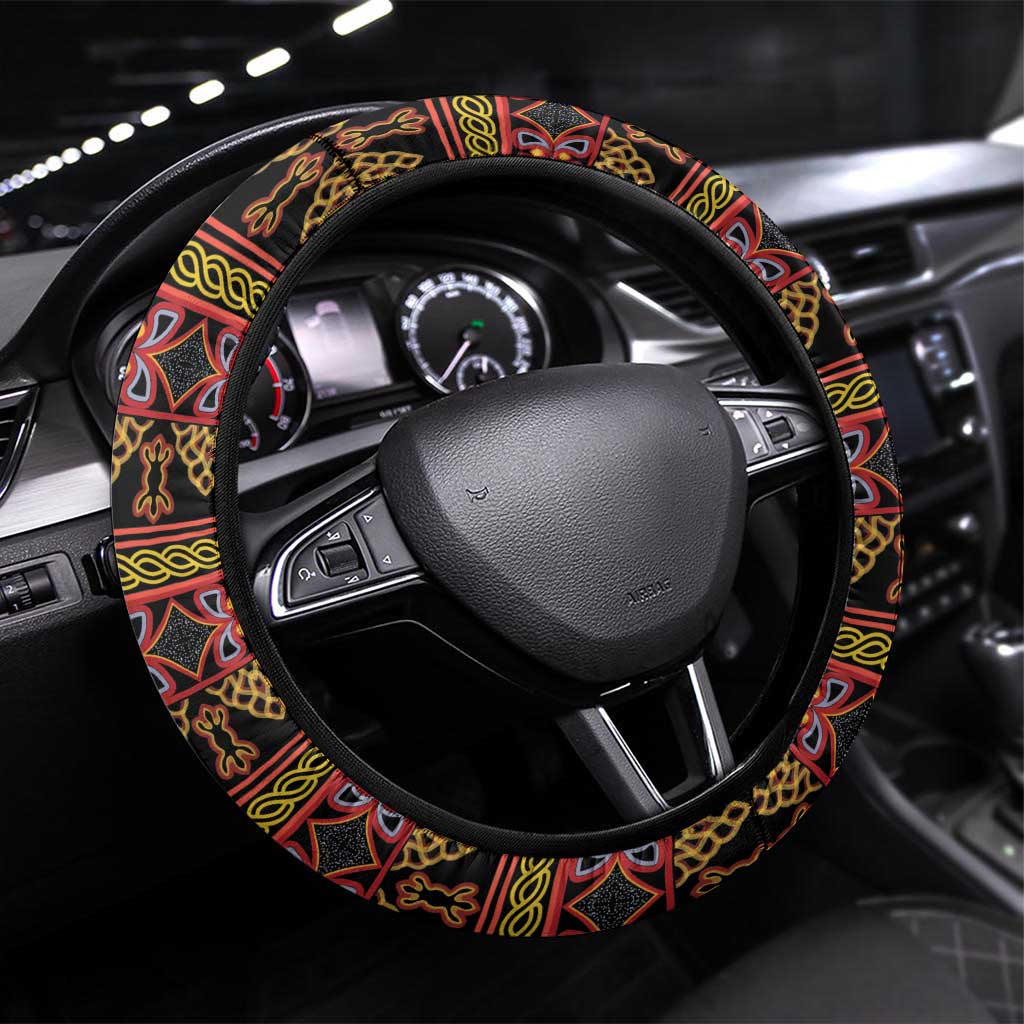 Cameroon Traditional Toghu Pattern Steering Wheel Cover
