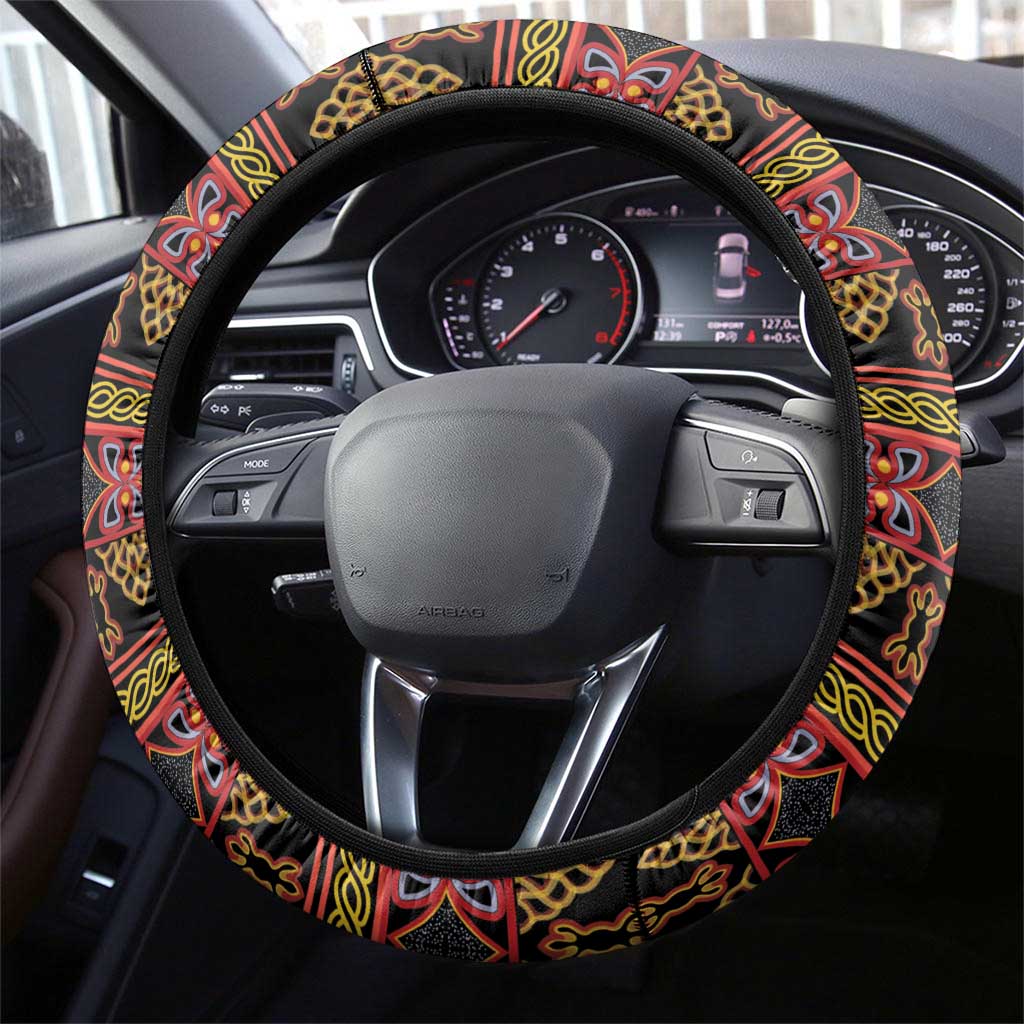 Cameroon Traditional Toghu Pattern Steering Wheel Cover