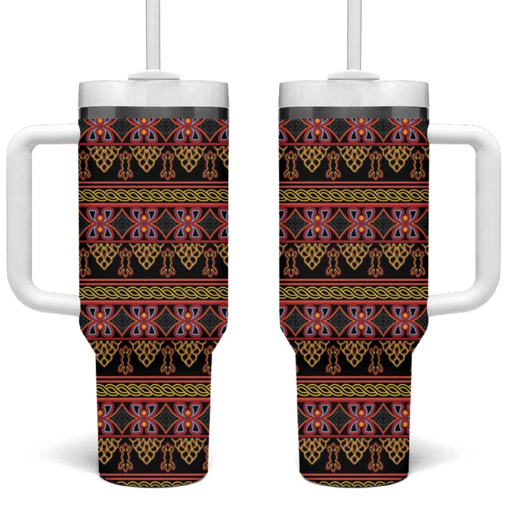 Cameroon Traditional Toghu Pattern Tumbler With Handle