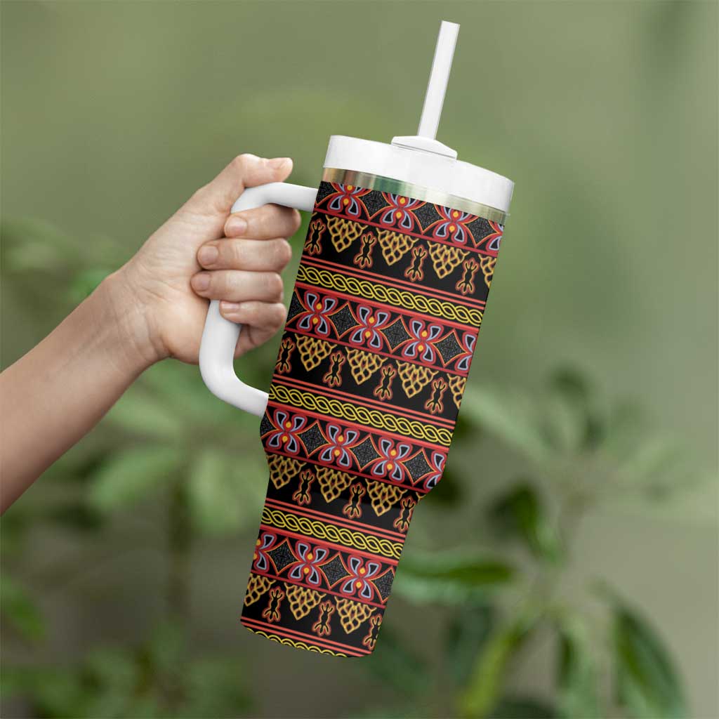 Cameroon Traditional Toghu Pattern Tumbler With Handle