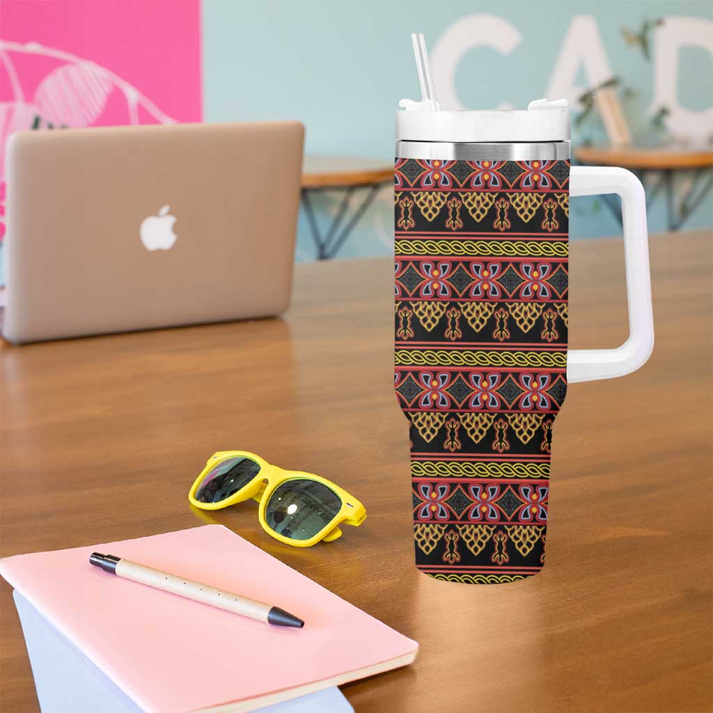 Cameroon Traditional Toghu Pattern Tumbler With Handle