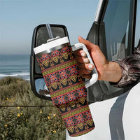 Cameroon Traditional Toghu Pattern Tumbler With Handle