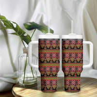 Cameroon Traditional Toghu Pattern Tumbler With Handle