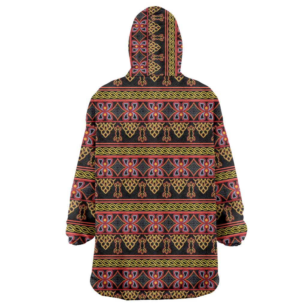 Cameroon Traditional Toghu Pattern Wearable Blanket Hoodie