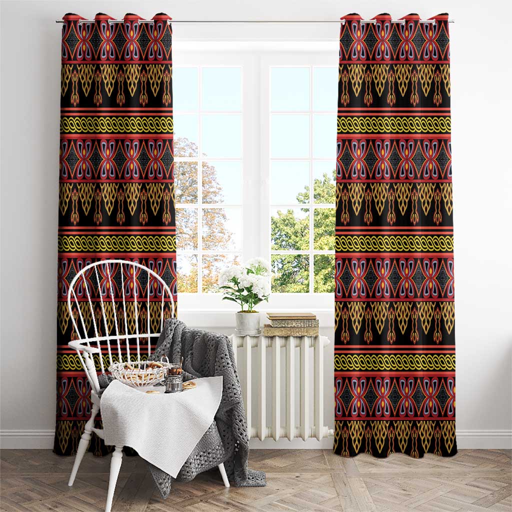 Cameroon Traditional Toghu Pattern Window Curtain