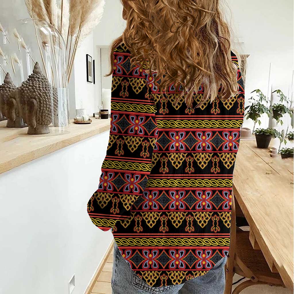 Cameroon Traditional Toghu Pattern Women Casual Shirt