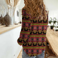 Cameroon Traditional Toghu Pattern Women Casual Shirt