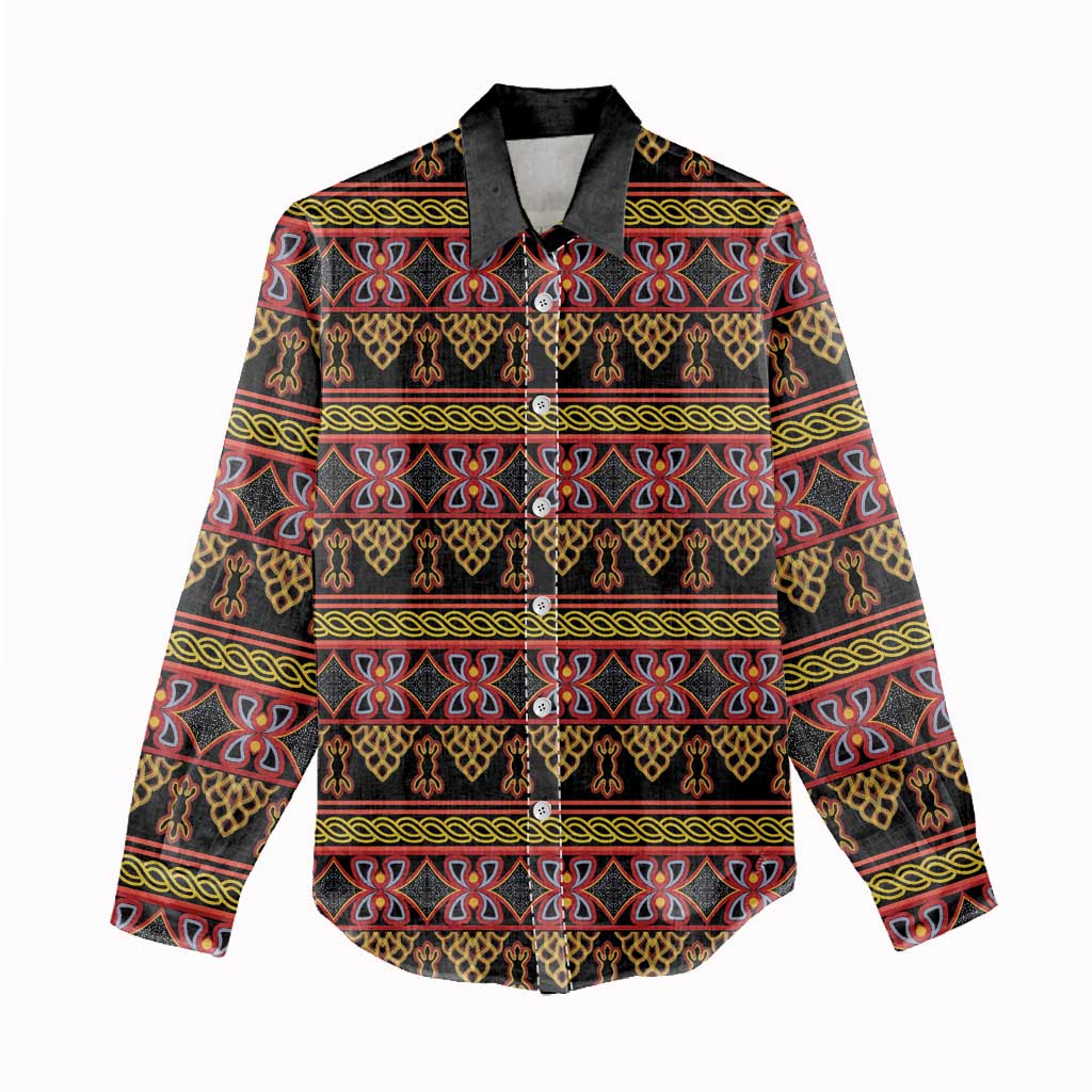Cameroon Traditional Toghu Pattern Women Casual Shirt