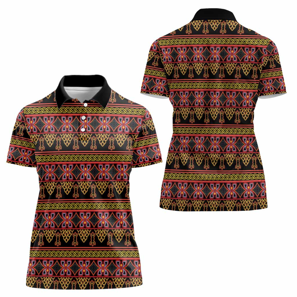 Cameroon Traditional Toghu Pattern Women Polo Shirt