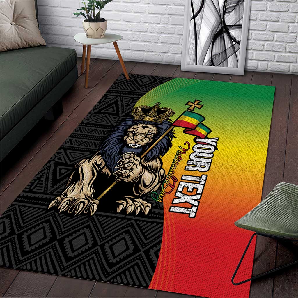 Personalized Ethiopia National Day Area Rug Lion Of Judah African Pattern