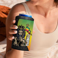 Personalized Ethiopia National Day 4 in 1 Can Cooler Tumbler Lion Of Judah African Pattern