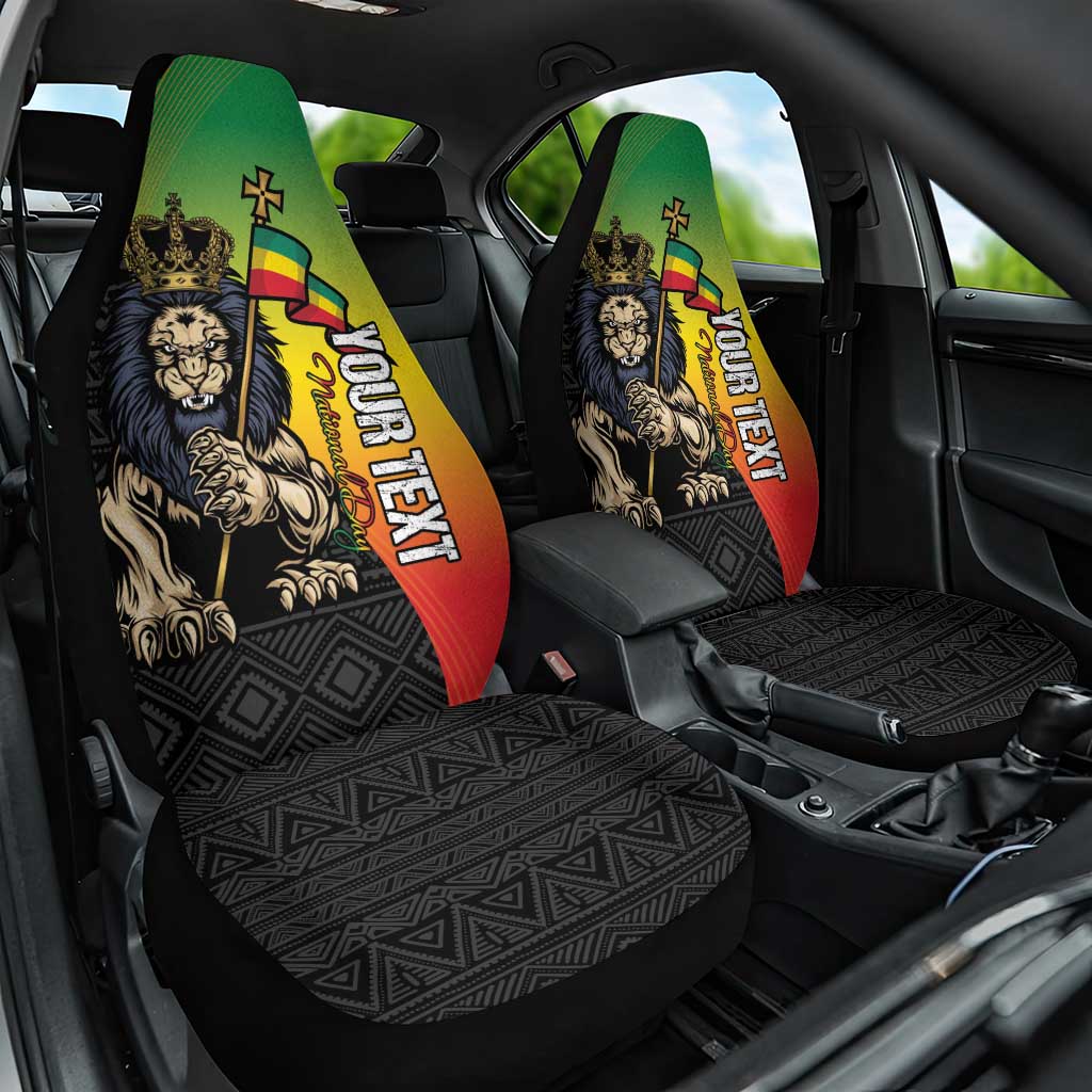 Personalized Ethiopia National Day Car Seat Cover Lion Of Judah African Pattern