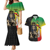 Personalized Ethiopia National Day Couples Matching Mermaid Dress and Hawaiian Shirt Lion Of Judah African Pattern