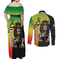 Personalized Ethiopia National Day Couples Matching Off Shoulder Maxi Dress and Long Sleeve Button Shirt Lion Of Judah African Pattern