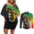 Personalized Ethiopia National Day Couples Matching Off Shoulder Short Dress and Long Sleeve Button Shirt Lion Of Judah African Pattern