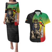 Personalized Ethiopia National Day Couples Matching Puletasi and Hawaiian Shirt Lion Of Judah African Pattern