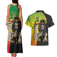 Personalized Ethiopia National Day Couples Matching Tank Maxi Dress and Hawaiian Shirt Lion Of Judah African Pattern