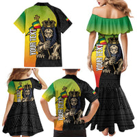Personalized Ethiopia National Day Family Matching Mermaid Dress and Hawaiian Shirt Lion Of Judah African Pattern