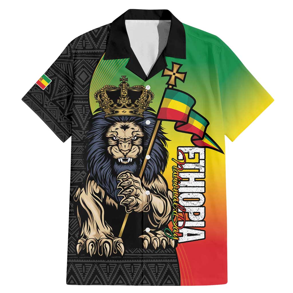 Personalized Ethiopia National Day Family Matching Mermaid Dress and Hawaiian Shirt Lion Of Judah African Pattern