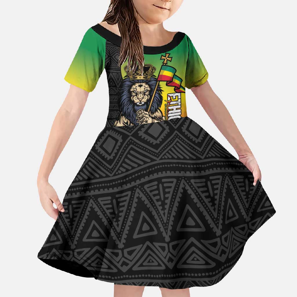 Personalized Ethiopia National Day Family Matching Off Shoulder Maxi Dress and Hawaiian Shirt Lion Of Judah African Pattern
