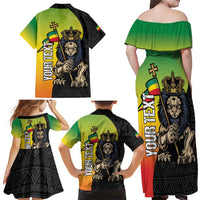 Personalized Ethiopia National Day Family Matching Off Shoulder Maxi Dress and Hawaiian Shirt Lion Of Judah African Pattern