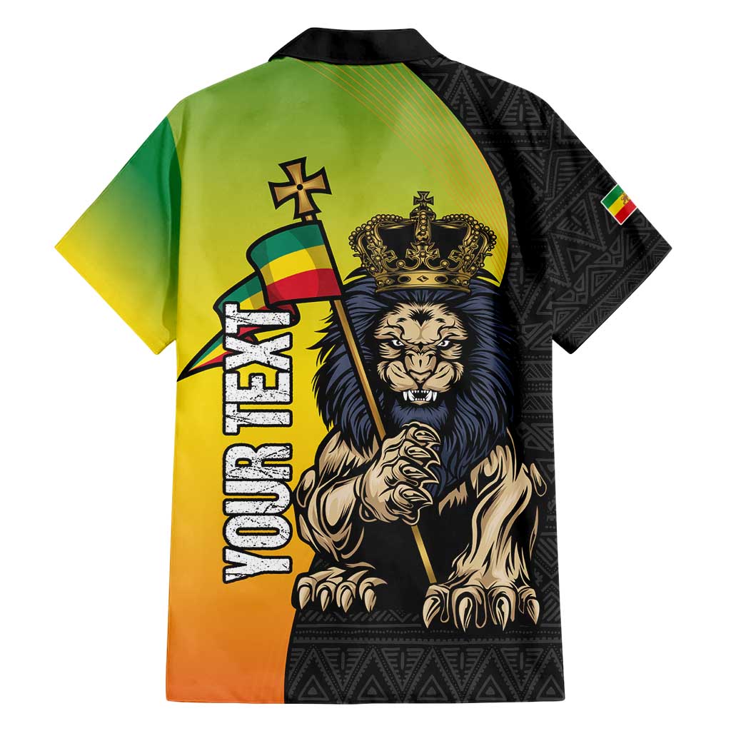 Personalized Ethiopia National Day Family Matching Short Sleeve Bodycon Dress and Hawaiian Shirt Lion Of Judah African Pattern