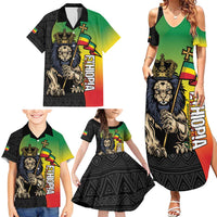 Personalized Ethiopia National Day Family Matching Summer Maxi Dress and Hawaiian Shirt Lion Of Judah African Pattern
