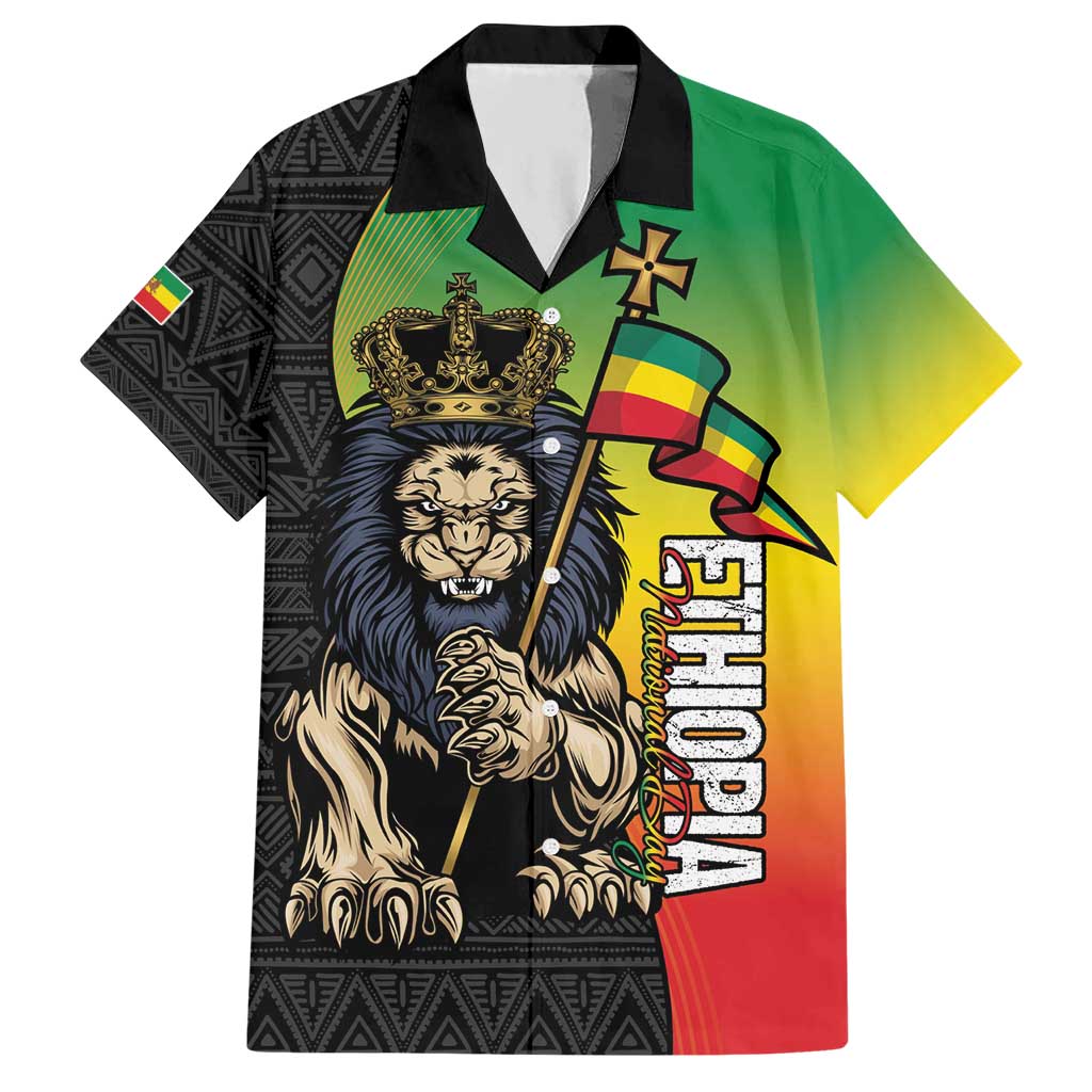 Personalized Ethiopia National Day Hawaiian Shirt Lion Of Judah African Pattern