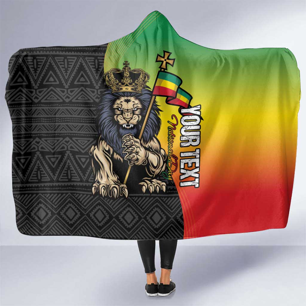 Personalized Ethiopia National Day Hooded Blanket Lion Of Judah African Pattern