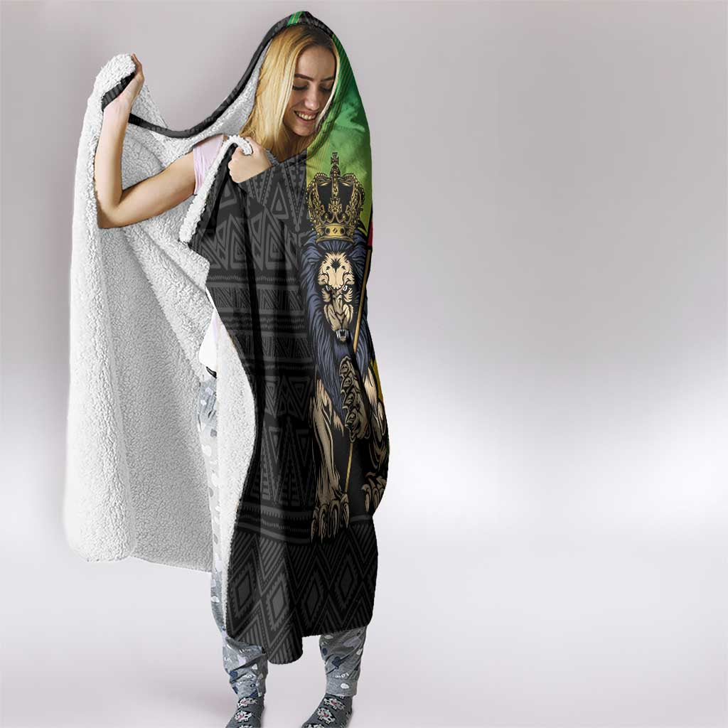 Personalized Ethiopia National Day Hooded Blanket Lion Of Judah African Pattern