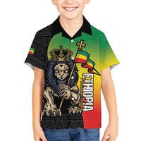 Personalized Ethiopia National Day Kid Hawaiian Shirt Lion Of Judah African Pattern