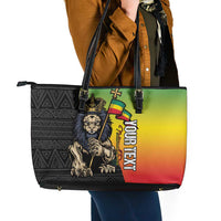 Personalized Ethiopia National Day Leather Tote Bag Lion Of Judah African Pattern