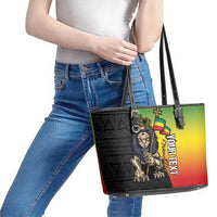 Personalized Ethiopia National Day Leather Tote Bag Lion Of Judah African Pattern