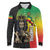 Personalized Ethiopia National Day Long Sleeve Polo Shirt Lion Of Judah African Pattern