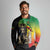Personalized Ethiopia National Day Long Sleeve Polo Shirt Lion Of Judah African Pattern