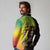 Personalized Ethiopia National Day Long Sleeve Polo Shirt Lion Of Judah African Pattern