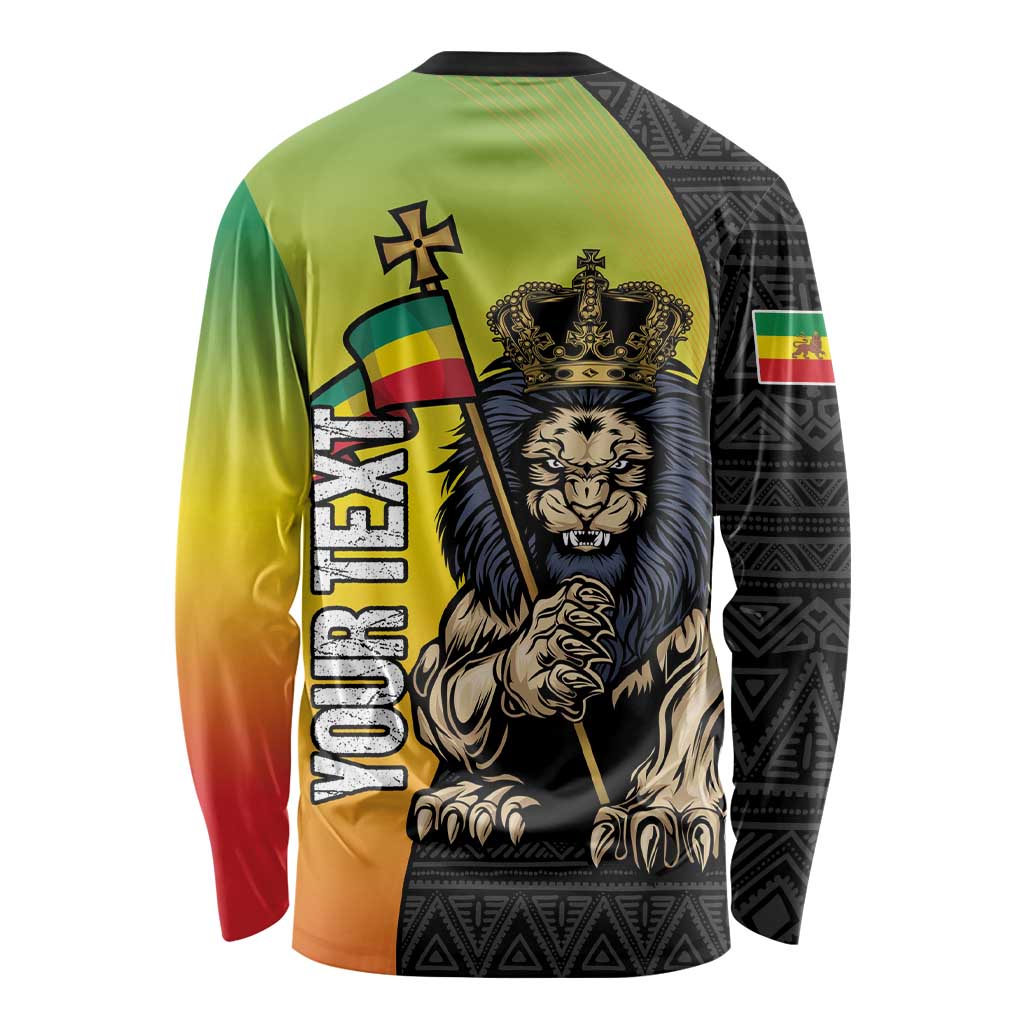 Personalized Ethiopia National Day Long Sleeve Shirt Lion Of Judah African Pattern
