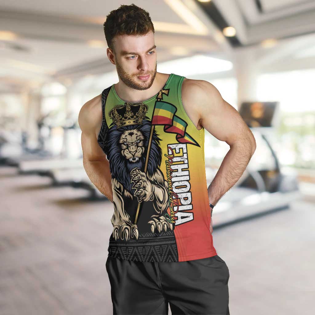 Personalized Ethiopia National Day Men Tank Top Lion Of Judah African Pattern