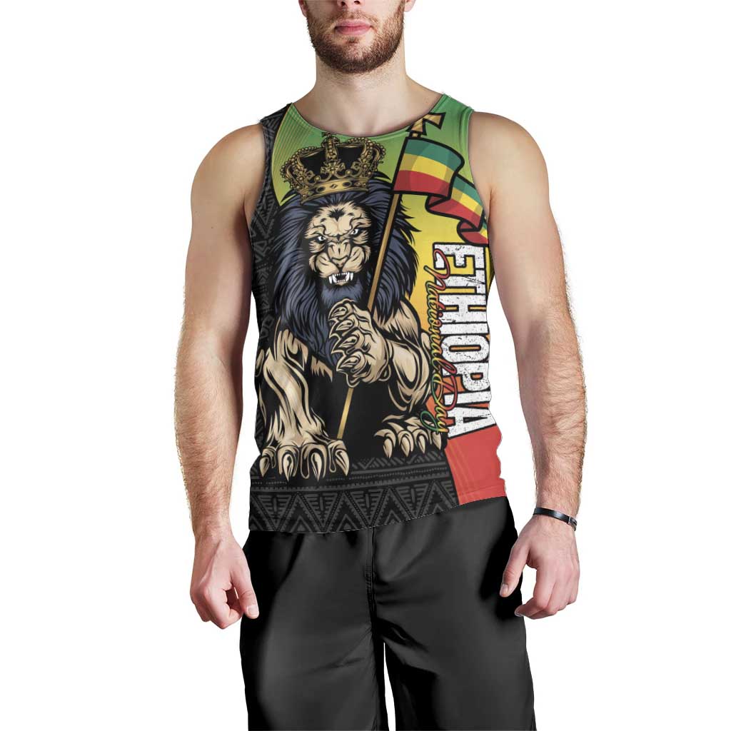 Personalized Ethiopia National Day Men Tank Top Lion Of Judah African Pattern
